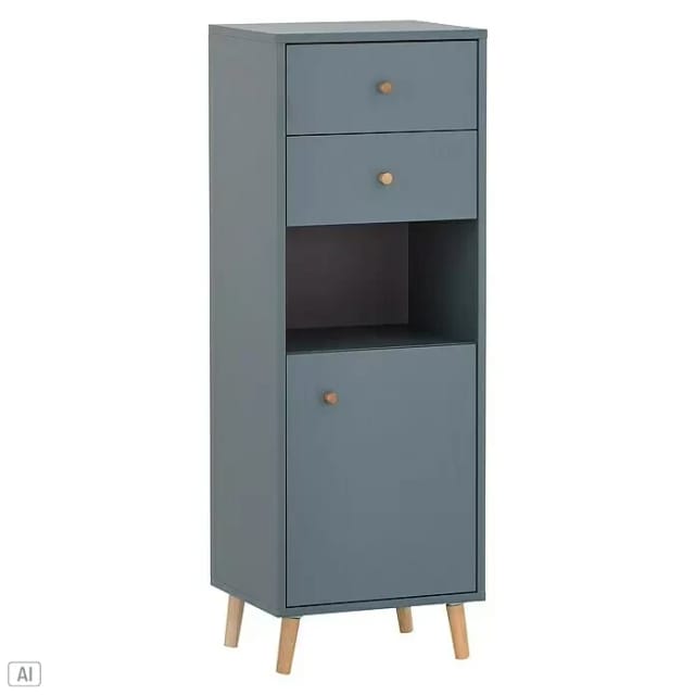 SCHILDMEYER Highboard »Bjarne«, BxHxL: 33 x 113,4 x 40,3 cm, blau, Holzwerkstoff melaminbeschichtet