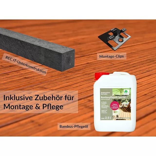 elephant® Terrassenset »CoBAM«, 10-25 m², Bambus/WPC/Edelstahl - braun