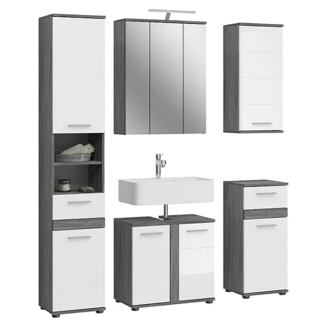 xonox.home Badmöbel-Set »Blake«, 5-teilig - silberfarben