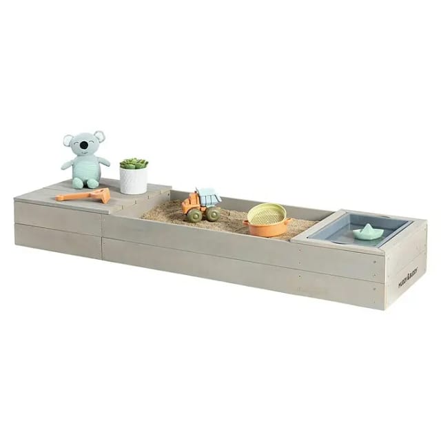 MUDDY BUDDY Sandkasten »Space Saver«, Ab 3 Jahren, Zypressenholz - grau