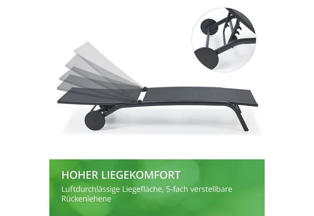 LECO Sonnenliege »NELE«, BxLxH: 71 x 192 x 93 cm - grau