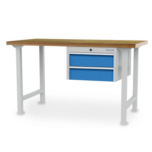 Bedrunka + Hirth Reihenwerkbank, BxHxT: 200 x 85,9 x 75 cm, Gestell: Stahlblech - grau