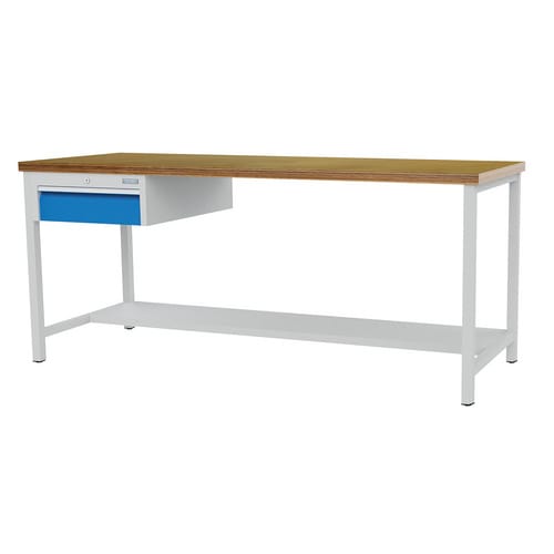 Bedrunka + Hirth Arbeits- und Werktisch, BxHxT: 200 x 85,9 x 75 cm, Gestell: Stahlblech - grau