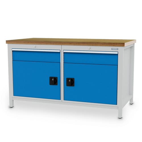 Bedrunka + Hirth Kastenwerkbank, BxHxT: 150 x 85,9 x 75 cm, Gestell: Stahlblech - grau