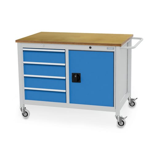 Bedrunka + Hirth Werkbank, BxHxT: 125 x 93,5 x 75 cm, Gestell: Stahlblech - grau