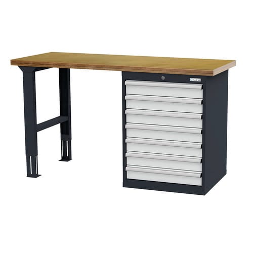 Simplaflex Reihenwerkbank, BxH: 150 x 86 cm, Stahlblech - bunt