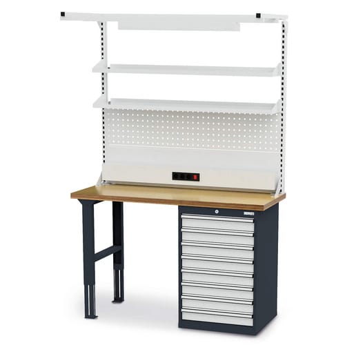 Simplaflex Reihenwerkbank, BxH: 150 x 96 cm, Stahlblech - bunt
