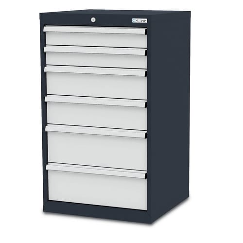 Simplaflex Schubladenschrank, BxHxT: 60 x 102 x 57,5 cm - grau