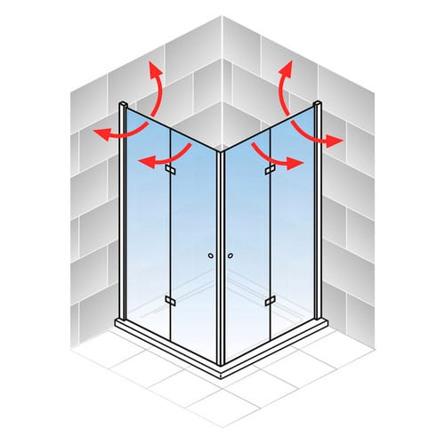 SCHULTE Eckeinstieg »Garant 2.0«, BxHxT: 80 x 200 x 80 cm, Türart: Drehfalttür - schwarz