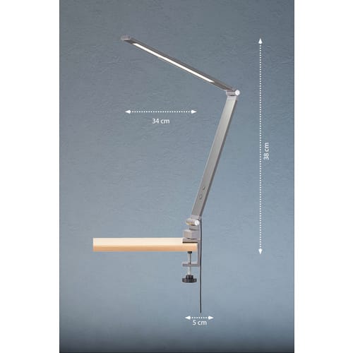 Fischer & Honsel Klemmleuchte »Geri«, BxH: 5 x 38 cm, integrierte LED - grau