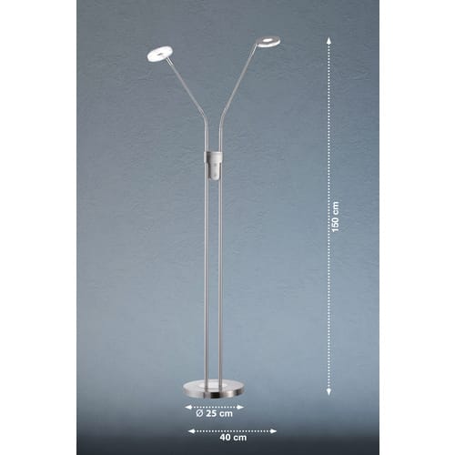 Fischer & Honsel Stehleuchte »Dent«, BxH: 25 x 150 cm, integrierte LED - silberfarben