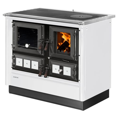 JUSTUS Festbrennstoffherd »Rustico 90 2.0«, Stahl, 7 kW - weiss