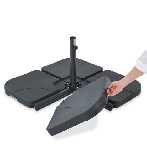 LECO Schirmständer, Kreuz, für Rohrdurchmesser von 50 mm - grau