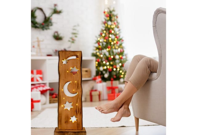 NÄVE LED Dekoleuchte, BxHxL: 2,5 x 27 x 16 cm, Holz - beige