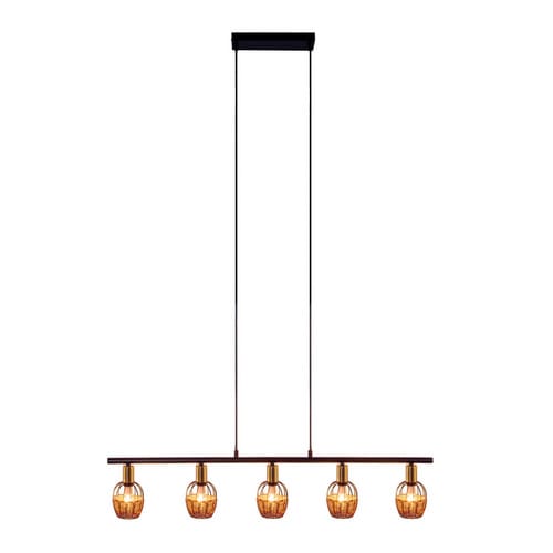 NÄVE Pendelleuchte »CORBIS«, BxHxL: 10 x 128 x 100 cm, Metall/Naturmaterial - schwarz
