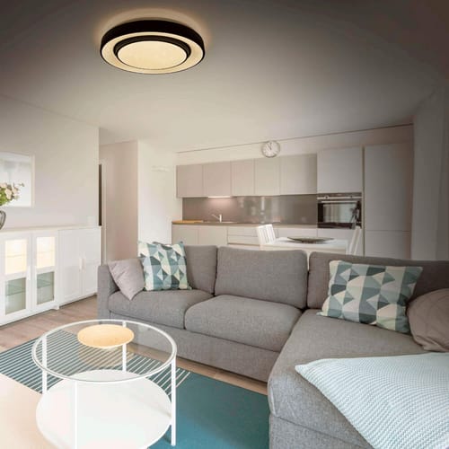 NÄVE LED-Deckenleuchte »Monterey«, ∅xH: 37,5 x 6,5 cm, Metall/Kunststoff - schwarz