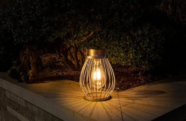 NÄVE Solarleuchte, 0,3 Ah, LED, Metall/Glas/Kunststoff - silberfarben