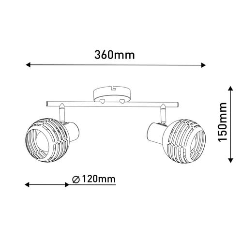 NÄVE Wand-/Deckenleuchte »Casco«, BxHxL: 12 x 1,6 x 36 cm, Metall - schwarz