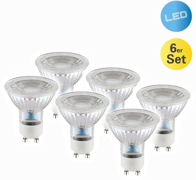 NÄVE Leuchtmittel, 4,6 W, GU10, 6 Stück - transparent