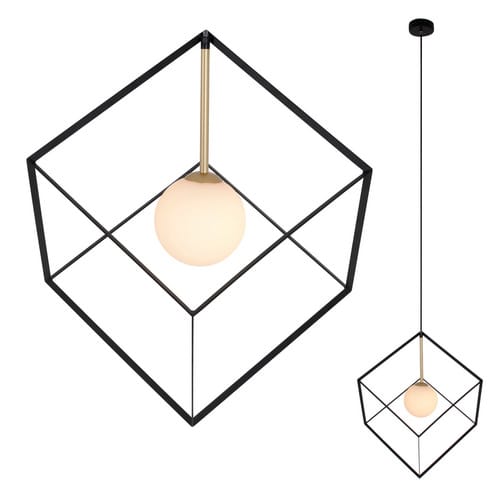 NÄVE Pendelleuchte »Cadre«, BxHxL: 30 x 123 x 30 cm, Metall/Glas - schwarz