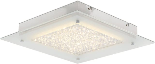 NÄVE LED-Deckenleuchte »Glasgow«, ∅xH: 36 x 8 cm, Metall/Glas - silberfarben
