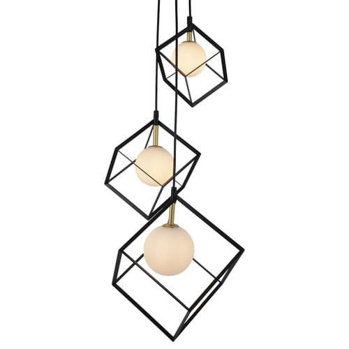 NÄVE Pendelleuchte »Cadre«, BxHxL: 40 x 150 x 40 cm, Metall/Glas - schwarz