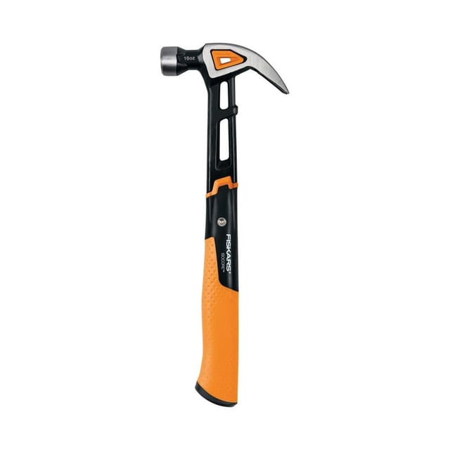 FISKARS Hammer, gebogene Klaue, Anti-Vibrationssystem - orange