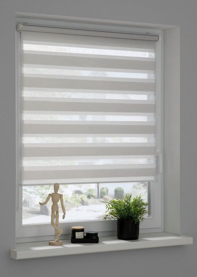 SCHÖNER WOHNEN KOLLEKTION Doppelrollo »Tilda«, Format: 120 x 150 cm, hellbeige, Polyester
