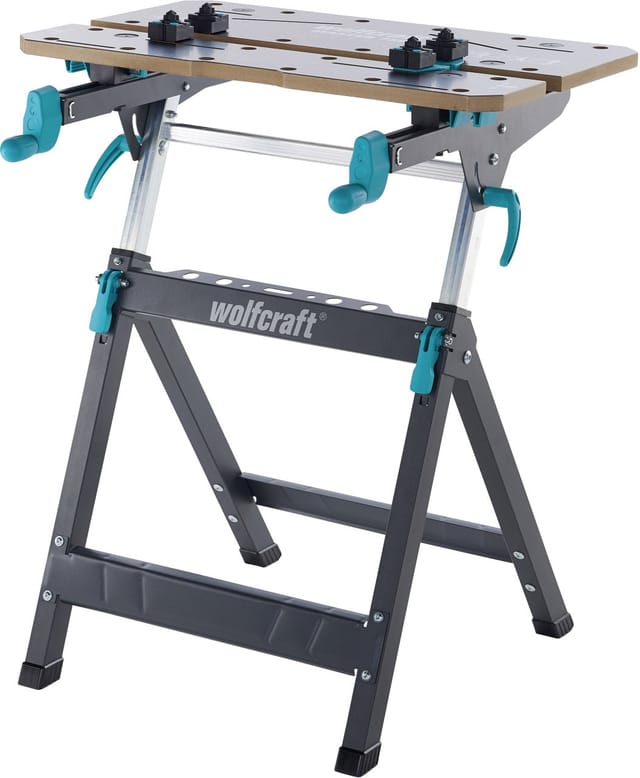 WOLFCRAFT Spann- & Arbeitstisch »MASTER 750 ERGO«, für Kapp-/Gehrungssägen/Bohrständer, höhenverstellbar - schwarz