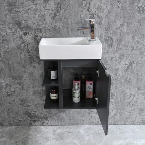 Sanotechnik Badmöbel-Set »Spring«, 3-teilig, Unterschrank BxHxT: 50 x 60 x 24 cm, zerlegt - grau