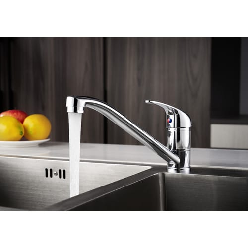 WELLWATER Küchenarmatur, Einhebelmischer, Durchflussmenge: 10,8 l/min - silberfarben