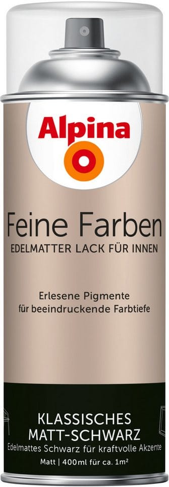 ALPINA Sprühlack »Feine Farben«, 400 ml, für ca. 1 m², schwarz, edelmatt