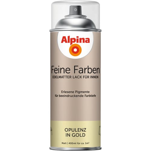 ALPINA Sprühlack »Feine Farben«, 400 ml, für ca. 1 m², goldfarben, edelmatt