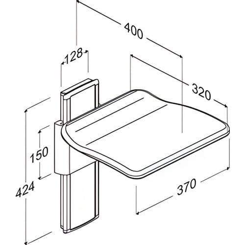 PRESSALIT® Klappsitz »PLUS«, manuell höhenverstellbar, Aluminium/Duroplast - silberfarben