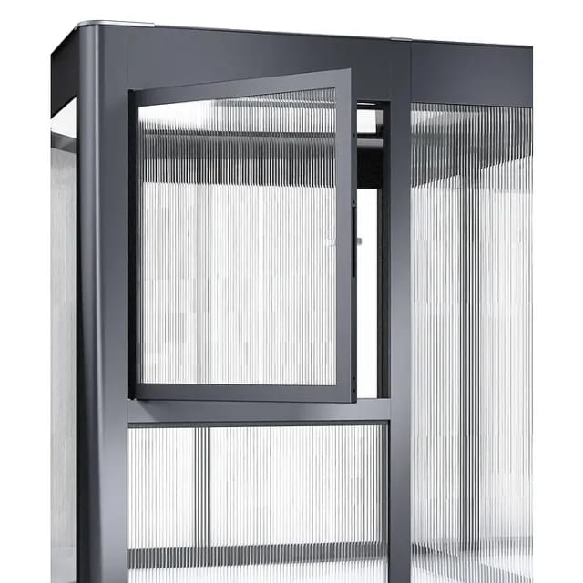 SunElements Fenster, BxH: 90 x 95 cm, Doppelstegplatten, ALU natur - silberfarben