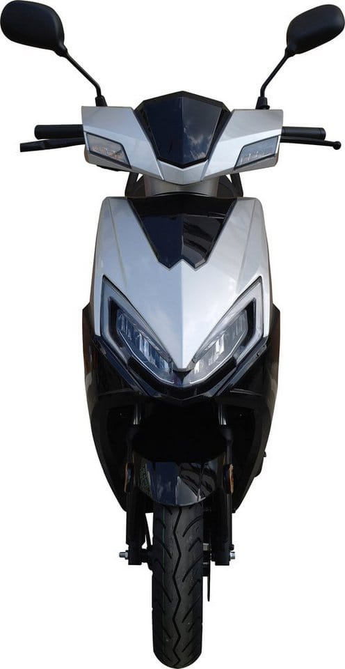 GT UNION Motorroller »Sonic X«, 45 km/h, schwarz-silber, inkl. Topcase