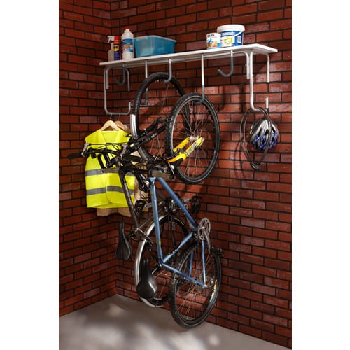 Fahrradhalterung, Wandständer für 5 Fahrräder 130 x 36 x 65 cm - silberfarben