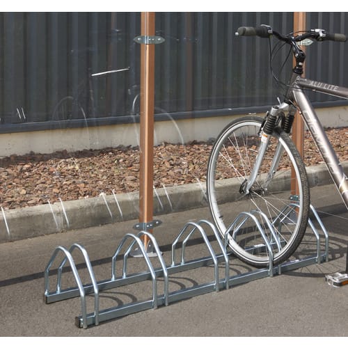 Fahrradständer, 133 x 33 x 25 cm, verzinktes Metall - silberfarben
