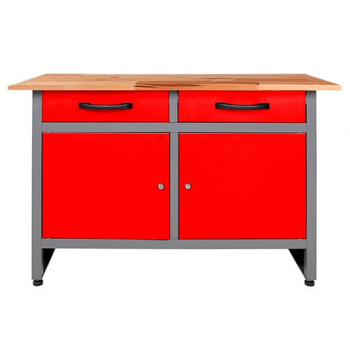 Ondis24 Werkbank, Werner 120 cm Rot-Grau