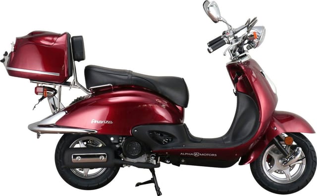 ALPHA MOTORS Mofa »Firenze«, Retro, 50 ccm, 25 km/h, EURO 5, weinrot, inkl. Topcase