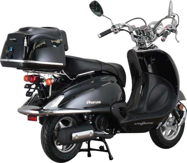ALPHA MOTORS Motorroller »Firenze«, Retro, 125 ccm, 85 km/h, EURO 5+, schwarz, inkl. Topcase