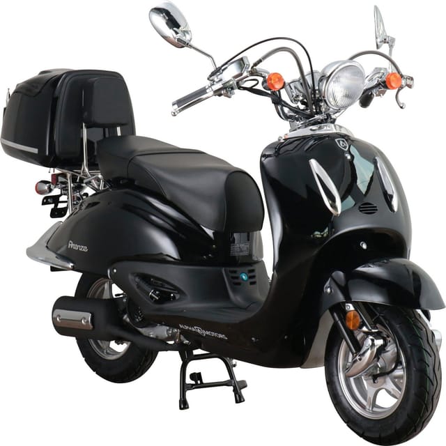 ALPHA MOTORS Motorroller »Firenze«, Retro, 50 ccm, 45 km/h, EURO 5, schwarz, inkl. Topcase