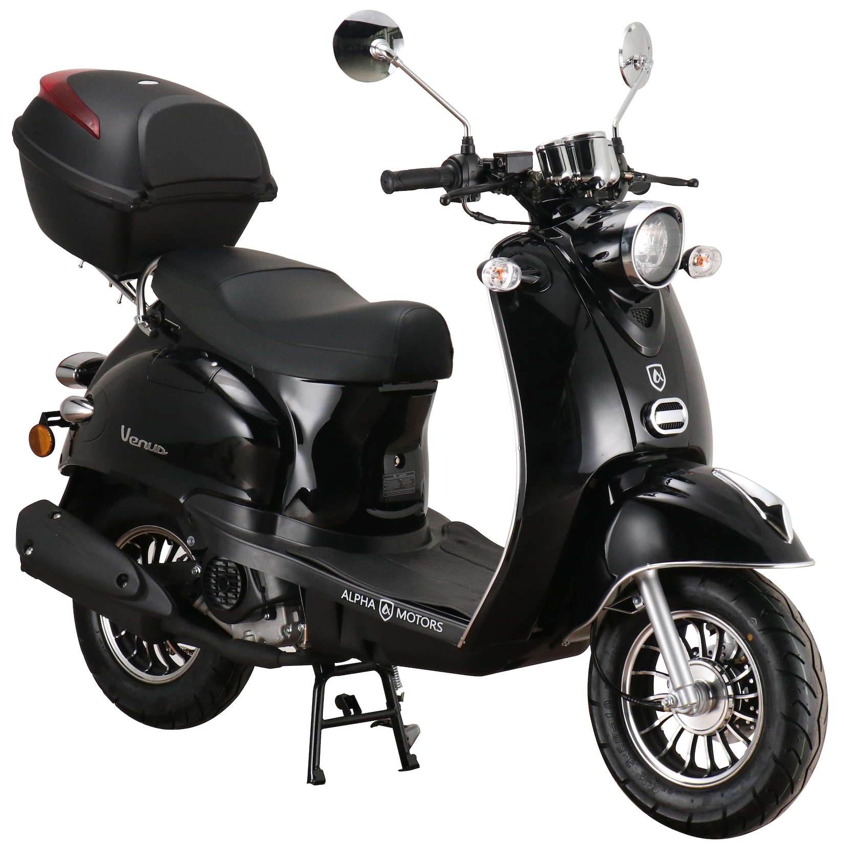 ALPHA MOTORS Motorroller »Venus«, 50 ccm, 45 km/h, EURO 5, schwarz, inkl. Topcase