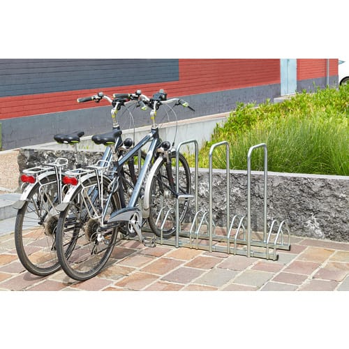 Fahrradständer, für 5 Fahrräder - silberfarben