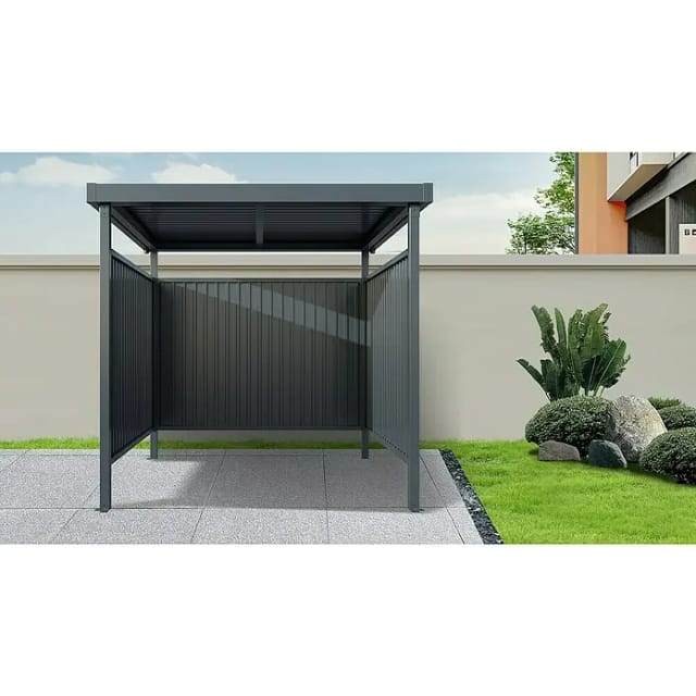 FLORAWORLD Unterstand, 4 m², anthrazit, mit Wasserablaufsystem - grau
