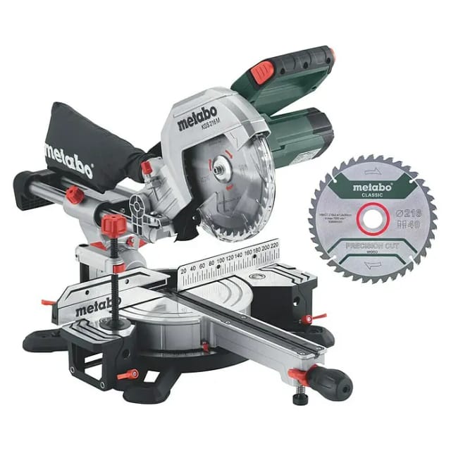 METABO Kappsäge »KGS 216 M Set«, inkl. Sägeblätter - gruen