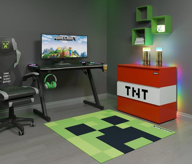PHOENIX Teppich »MINECRAFT«, Creeper Motiv, LxB: 120 x 120 cm - gruen