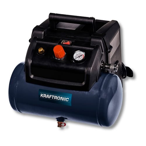 KRAFTRONIC Kompressor, ölfrei, 8 bar, 6 Liter Drucklufttank - blau