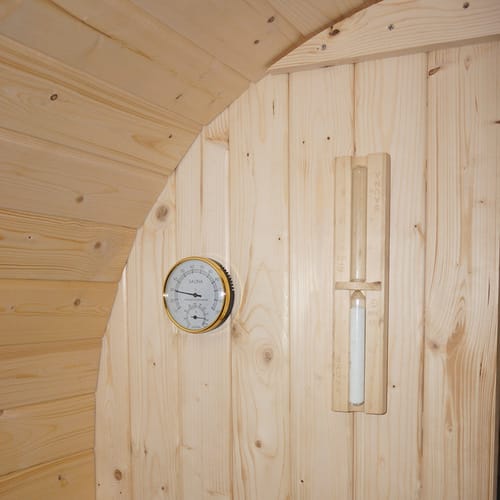 HOME DELUXE Fasssauna »CUBE XL«, holzfarben, Fichtenholz, BxH: 184,2 x 193,8 cm - beige