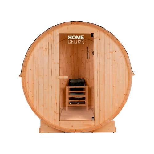 HOME DELUXE Fasssauna »LAHTI L«, holzfarben, Fichtenholz, BxH: 194,8 x 191,7 cm - beige